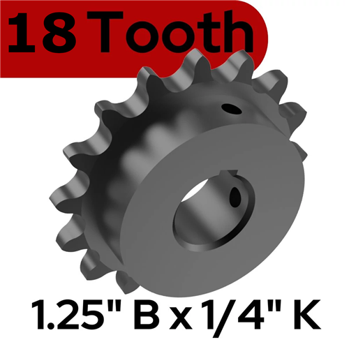 LiftMaster 71-1550B18QGH Drive Sprocket — 18 Teeth, #50 Chain, 1-1/4-Inch Bore