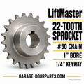 LiftMaster 22-Tooth Sprocket for #50 Chain – 1" Bore, 1/4" Keyway