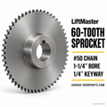 LiftMaster 60-Tooth Sprocket for #50 Chain – 1-1/4" Bore, 1/4" Keyway