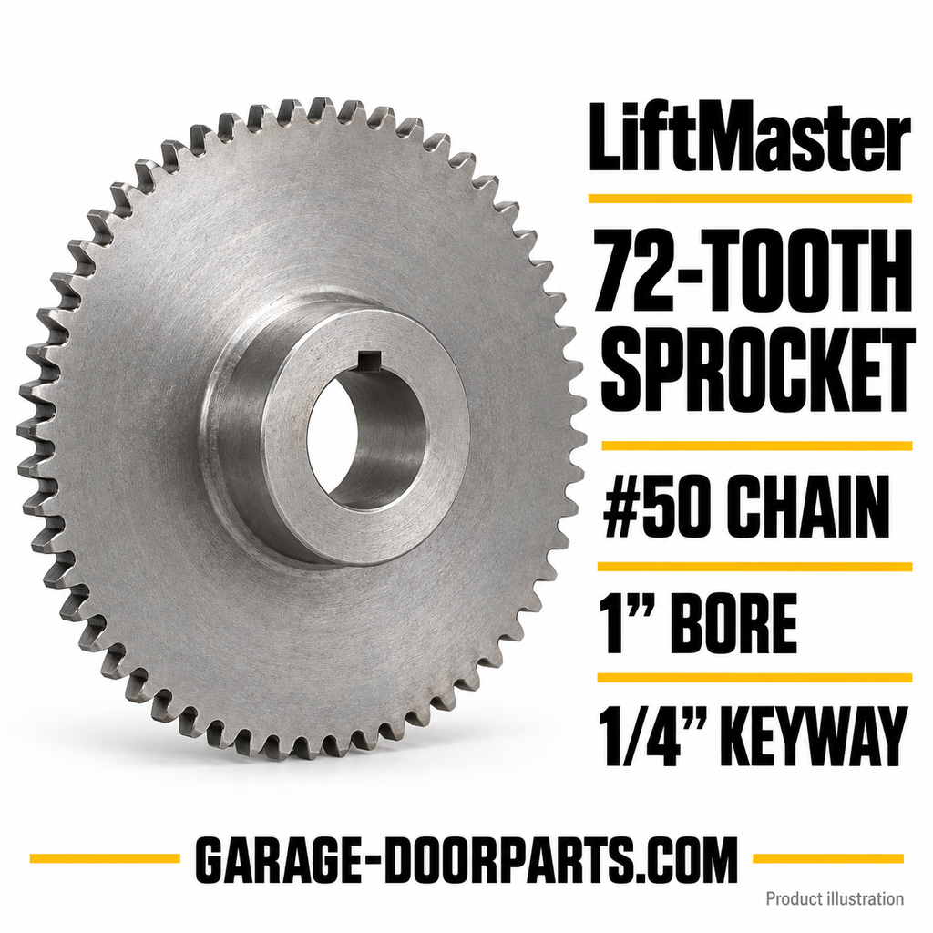 LiftMaster 72-Tooth Sprocket for #50 Chain – 1" Bore, 1/4" Keyway