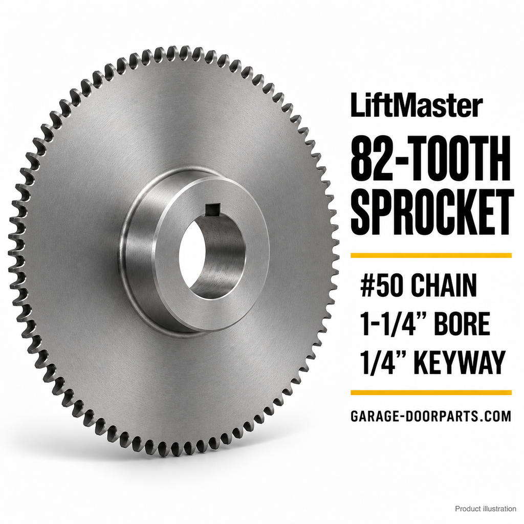 LiftMaster 82-Tooth Sprocket for #50 Chain – 1-1/4" Bore, 1/4" Keyway