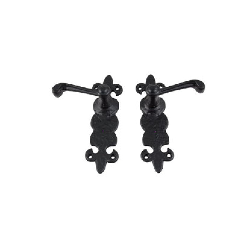 8" Carriage Door Cast Iron Handle Set - Black