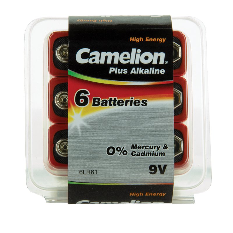 9V Alkaline Battery (6 Per Card)