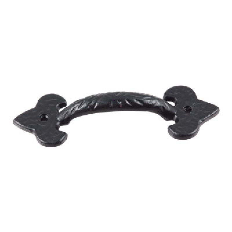 7-1/4" Fleur De Lis Lift Handle - Black