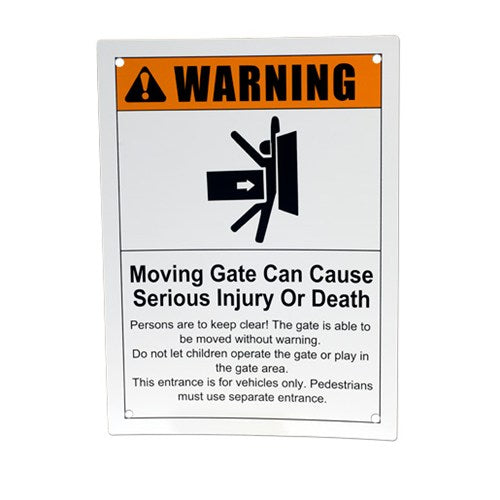 LiftMaster K40-3505 Moving Gates Warning Sign — Plastic